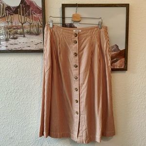 Madewell Striped Midi Skirt